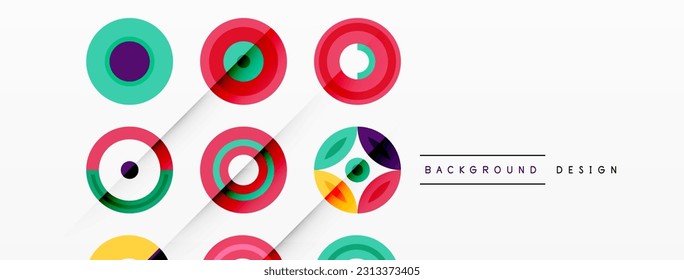 Vibrant and eye-catching vector background featuring a grid of colorful circles arranged in a patterned composition, perfect for modern and trendy designs