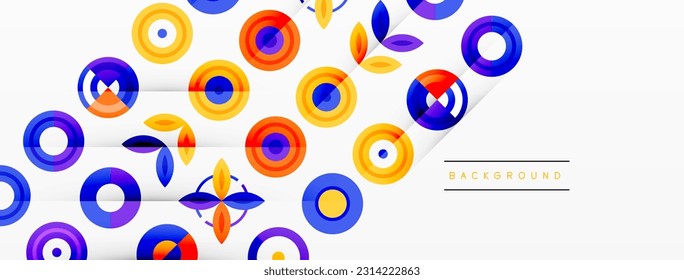 Vibrant and eye-catching vector background featuring a grid of colorful circles arranged in a patterned composition, perfect for modern and trendy designs