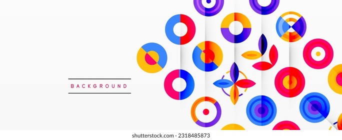 Vibrant and eye-catching vector background featuring a grid of colorful circles arranged in a patterned composition, perfect for modern and trendy designs