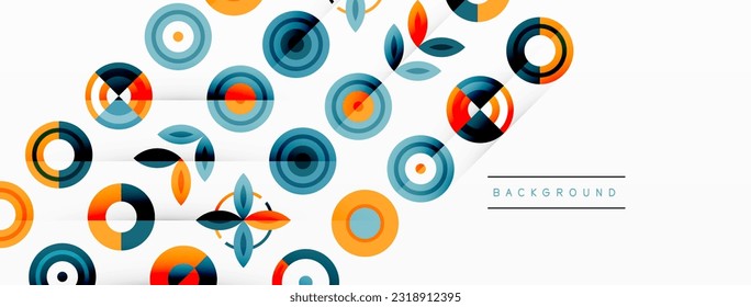 Vibrant and eye-catching vector background featuring a grid of colorful circles arranged in a patterned composition, perfect for modern and trendy designs