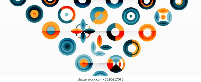 Vibrant and eye-catching vector background featuring a grid of colorful circles arranged in a patterned composition, perfect for modern and trendy designs