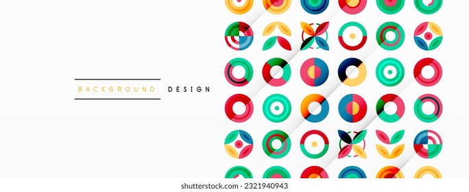 Vibrant and eye-catching vector background featuring a grid of colorful circles arranged in a patterned composition, perfect for modern and trendy designs