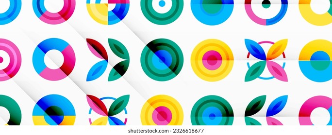 Vibrant and eye-catching vector background featuring a grid of colorful circles arranged in a patterned composition, perfect for modern and trendy designs