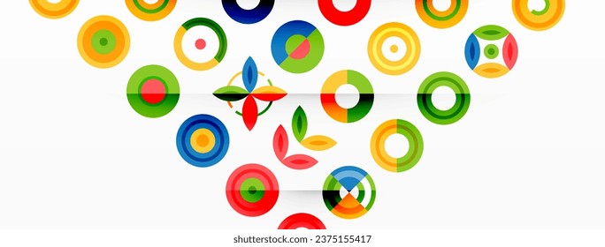 Vibrant and eye-catching vector background featuring a grid of colorful circles arranged in a patterned composition, perfect for modern and trendy designs
