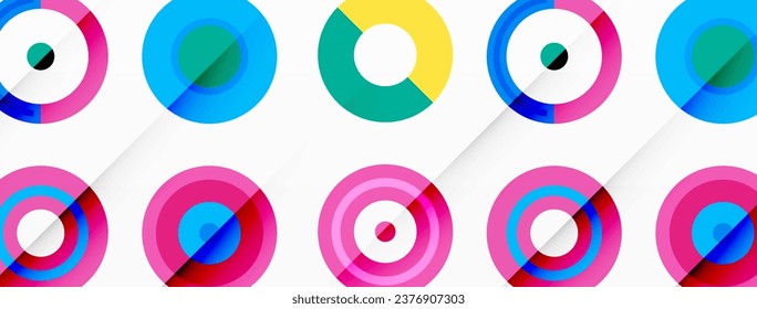 Vibrant and eye-catching vector background featuring a grid of colorful circles arranged in a patterned composition, perfect for modern and trendy designs