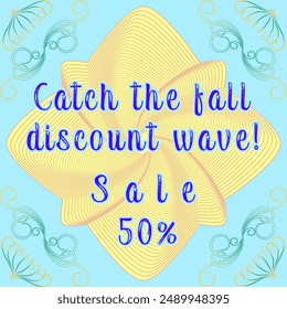 Vibrant Fall Discount Wave: 50% Off Sale Banner