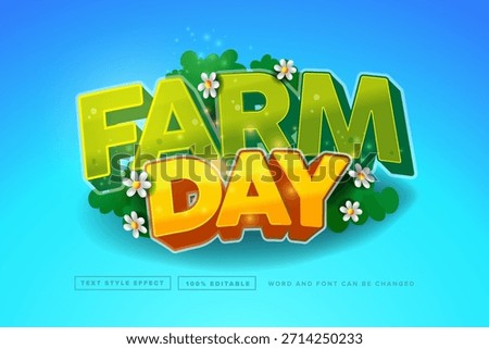 Vibrant Farm Day Editable Text Effect with Daisies and Greenery