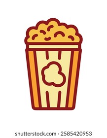 A vibrant fast food of a popcorn bucket