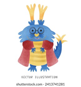 Vibrant and Festive: 2024 Korean Blue Dragon Year in Watercolor Art