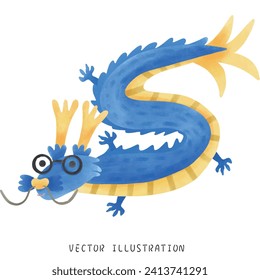 Vibrant and Festive: 2024 Korean Blue Dragon Year in Watercolor Art