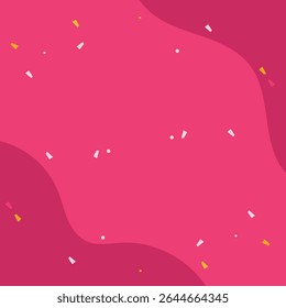 Vibrant Festive Abstract Background with Playful Confetti and Organic Wavy Shapes in Bright Pink and Magenta Hues