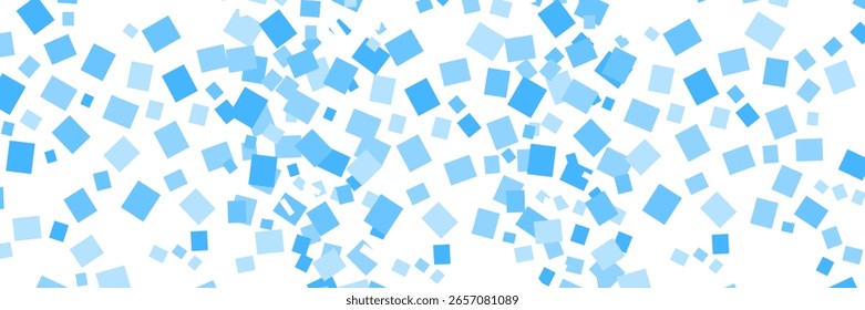 vibrant, festive background featuring a shower of various shades of blue square confetti. Perfect for parties, celebrations, promotions, and graphic design.