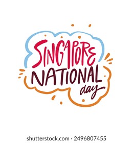 A vibrant and festive design that beautifully captures the rich essence of the Singapore National Day celebration