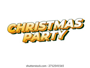 A vibrant and festive graphic featuring the text Christmas Party in bold, colorful typography.
