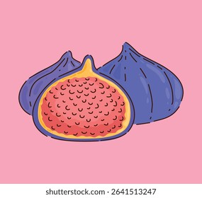 Vibrant Figs on a Soft Pink Background for Creative Fresh Produce Concepts and Ideas