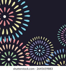 Des feux d'artifice éclatants dans le coin inférieur gauche, fournissant un Espace pour un texte pour les annonces d'événements ou les Designs de fête