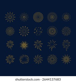 Vibrant fireworks bursting in the night sky to celebrate New Year’s Eve. Colorful and energetic display ideal for party invitations, festive banners, event posters, and celebratory designs.


