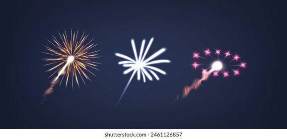 Vibrant Fireworks Display, Featuring Bursts Of Colorful Sparks Against A Dark Sky Representing Celebration, Events