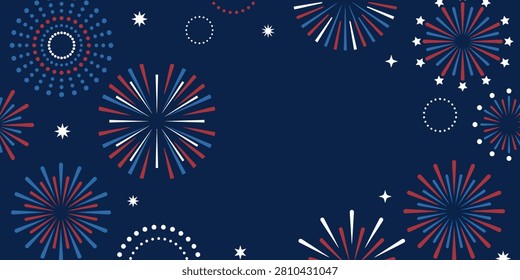 Vibrant fireworks exploding in night sky