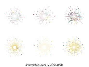 Leuchtendes Feuerwerk, Vektorgrafik für festliche Feierlichkeiten Perfekt für Silvester, 4. Juli, Diwali, chinesisches Neujahr, Eid al-Fitr, Ramadan, Weihnachten, Halloween, Party, Feiertag