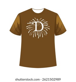 Vibrant firework-style alphabet t-shirt design bursting with color, perfect for bold, expressive statement wear.