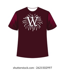 Vibrant firework-style alphabet t-shirt design bursting with color, perfect for bold, expressive statement wear.