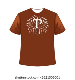 Vibrant firework-style alphabet t-shirt design bursting with color, perfect for bold, expressive statement wear.