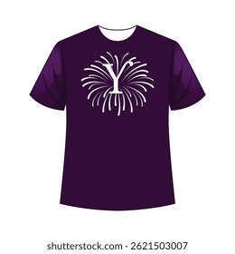 Vibrant firework-style alphabet t-shirt design bursting with color, perfect for bold, expressive statement wear.