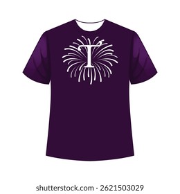 Vibrant firework-style alphabet t-shirt design bursting with color, perfect for bold, expressive statement wear.