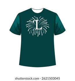 Vibrant firework-style alphabet t-shirt design bursting with color, perfect for bold, expressive statement wear.