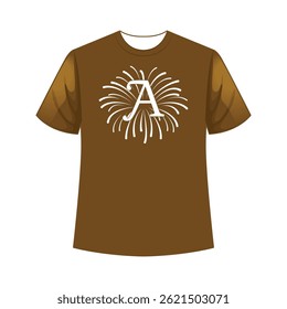 Vibrant firework-style alphabet t-shirt design bursting with color, perfect for bold, expressive statement wear.