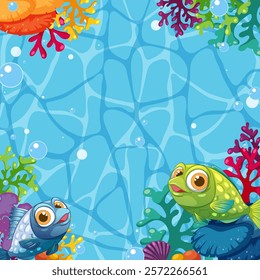 Vibrant fish and coral in a lively ocean scene