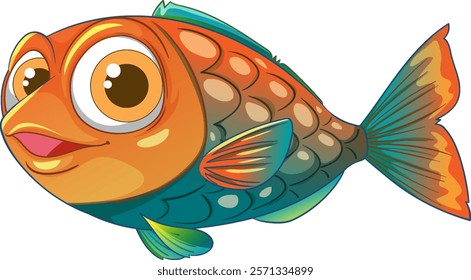 Vibrant fish with large eyes and colorful scales