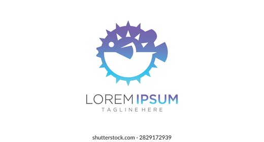 Vibrant fish shaped logo template