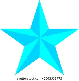 Una vibrante estrella de cinco puntas, compuesta de dos tonos de azul. El diseño utiliza colores alternos para cada sección triangular, creando un contraste dinámico que enfatiza la forma y la profundidad de la estrella.