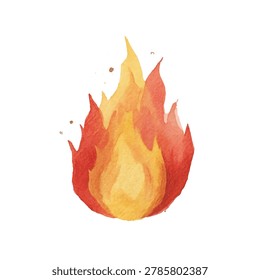 Vibrant flame with orange and yellow hues