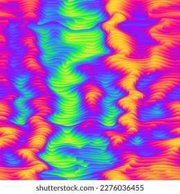 Vibrant flame wavy lines. Gradient seamless pattern