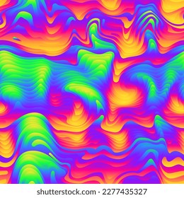 Vibrant flame wavy lines. Gradient seamless pattern