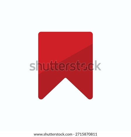 Vibrant flat bookmark icon for marking pages or saving content. Modern vector illustration ideal for library apps, education websites, and digital interface favoriting systems.