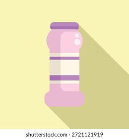 Uma ilustração de design vibrante e plano de um agitador de sal roxo estilizado em um fundo pastel