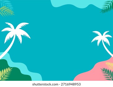 Fondo de playa de verano de diseño plano vibrante