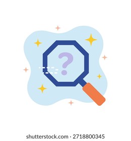 Vibrant flat design vector illustration of search not found result empty state ui icon