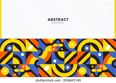 Vibrant Flat Geometric Mosaic Abstract Background for brochure, flyer, banner template