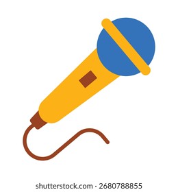Un icono vibrante y plano de un micrófono. Este sencillo gráfico simboliza la música, el canto, los podcasts y la comunicación. Perfecto para el rendimiento, los medios de comunicación y los diseños con temas de entretenimiento.

