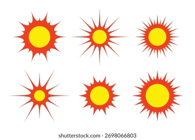 vibrant flat illustration of bright sun