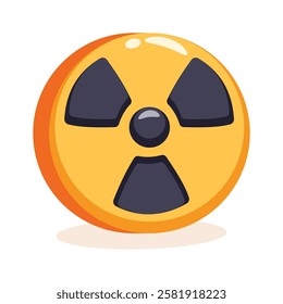 A vibrant, flat style icon of a radioactive symbol, ready to use vector