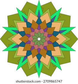 Vibrant floral mandala artwork showcasing colorful geometric abstract decorative patterns