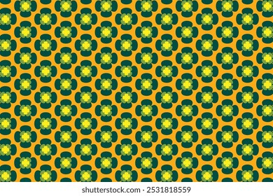 A vibrant floral pattern background in orange and green showcases a lively mix of colors. The bold orange flowers stand out against the fresh green foliage, creating an energetic and inviting design.