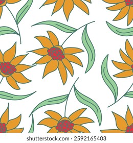 A vibrant floral pattern with colorful blooms