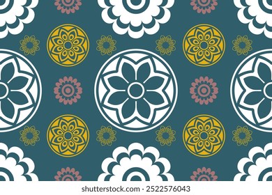 Vibrant floral pattern with intricate designs